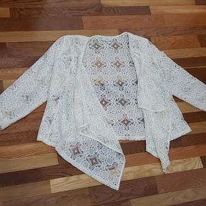 Beautiful lace covered cardigan shrug womens 20